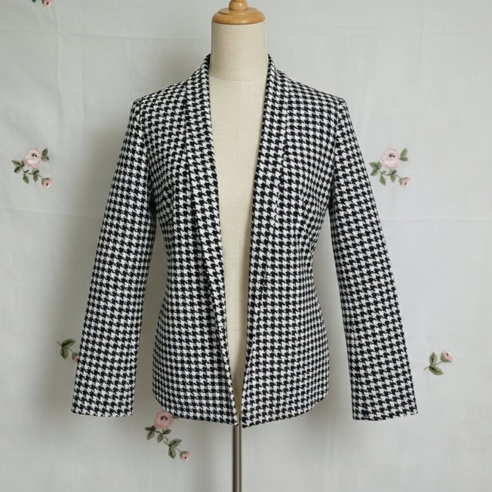 NY Collection Woman* Black & White Open-Front Cardigan Long Sleeve* Size: 2X - Picture 6 of 10